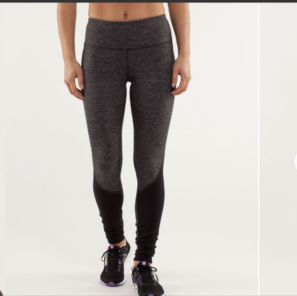 Lululemon Runder Under Pant *Pocket Micro Macro Black Heathered Black / Black